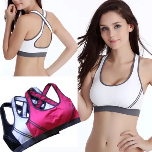 Women Yoga Athletic Sports Bras Crop Bra Tops Seamless Racerback