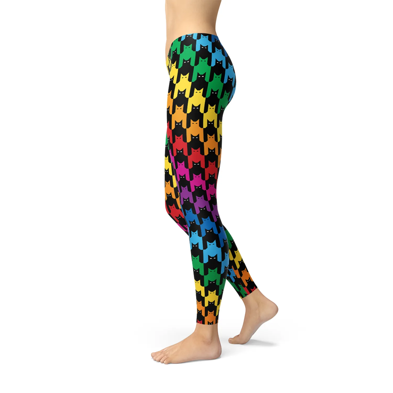 Womens Cat Houndstooth Leggings