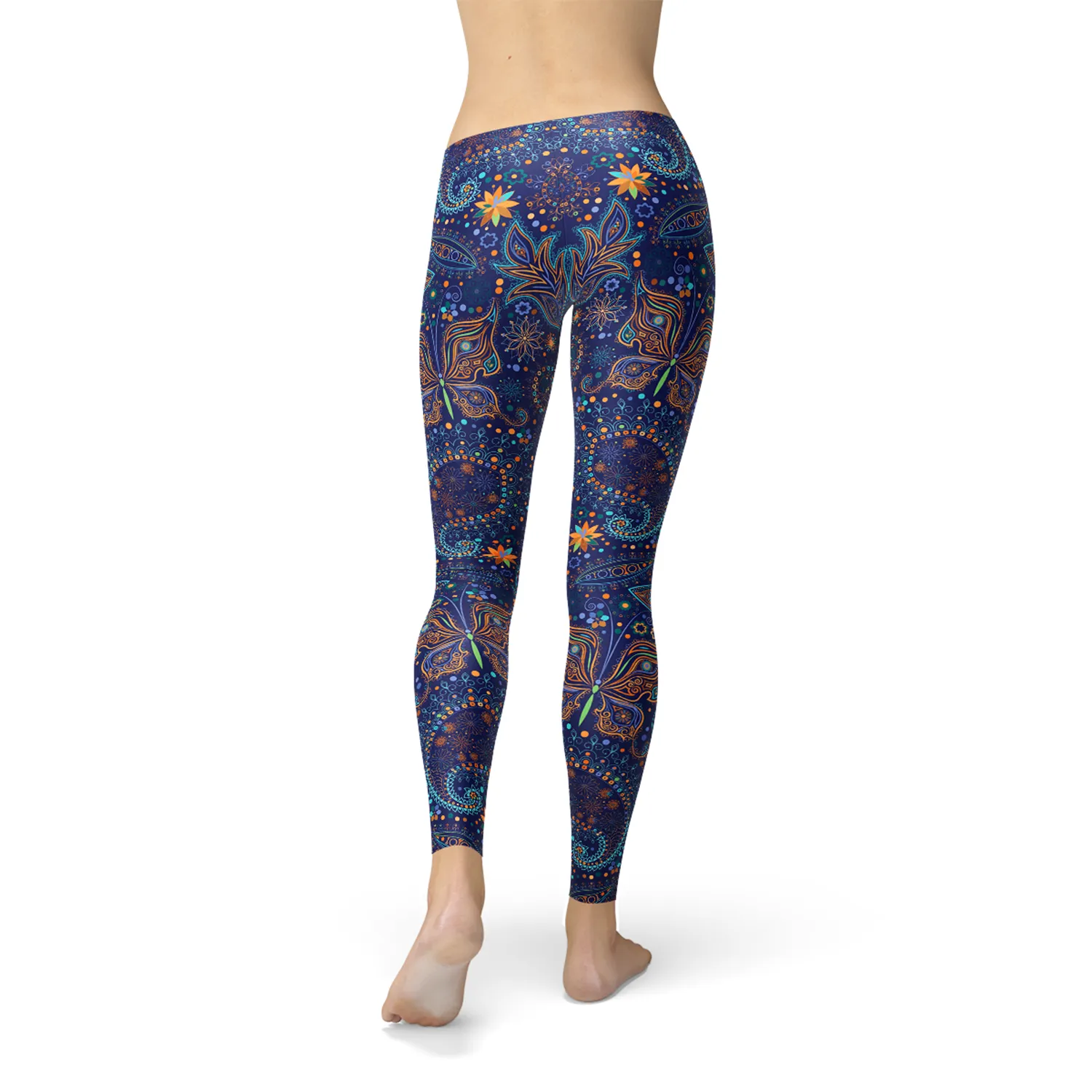 Womens Paisley Butterfly Leggings