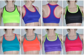 women's sports bras - two-tone - sizes small - xl Case of 72